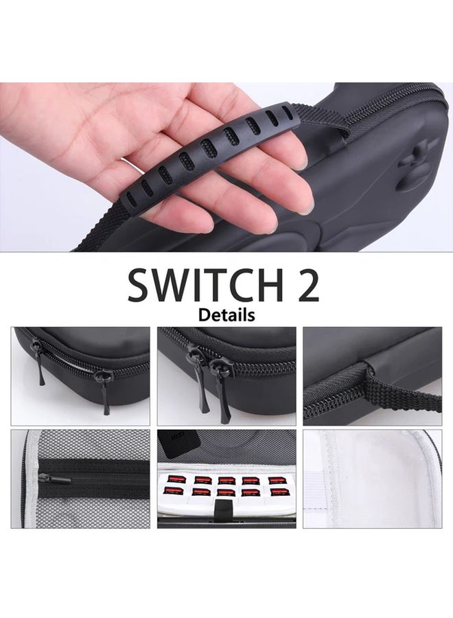 Gray Hard Shell Travel Case For Switch Console With Accessory Pockets - Image 2