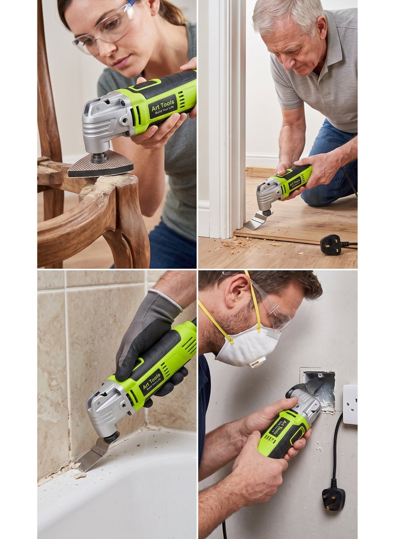Art Tools MFM400 400W Corded Multi-Function Oscillating Tool Kit – Variable Speed (10,000–22,000 RPM) Power Tool with Quick Release Blades for Wood Cutting, Sanding & Scraping - Image 2