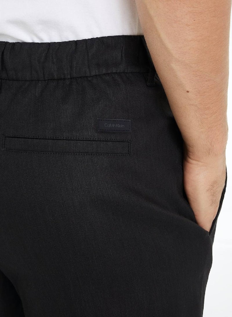 CALVIN KLEIN Linen Blend Tapered Pants - Image 4