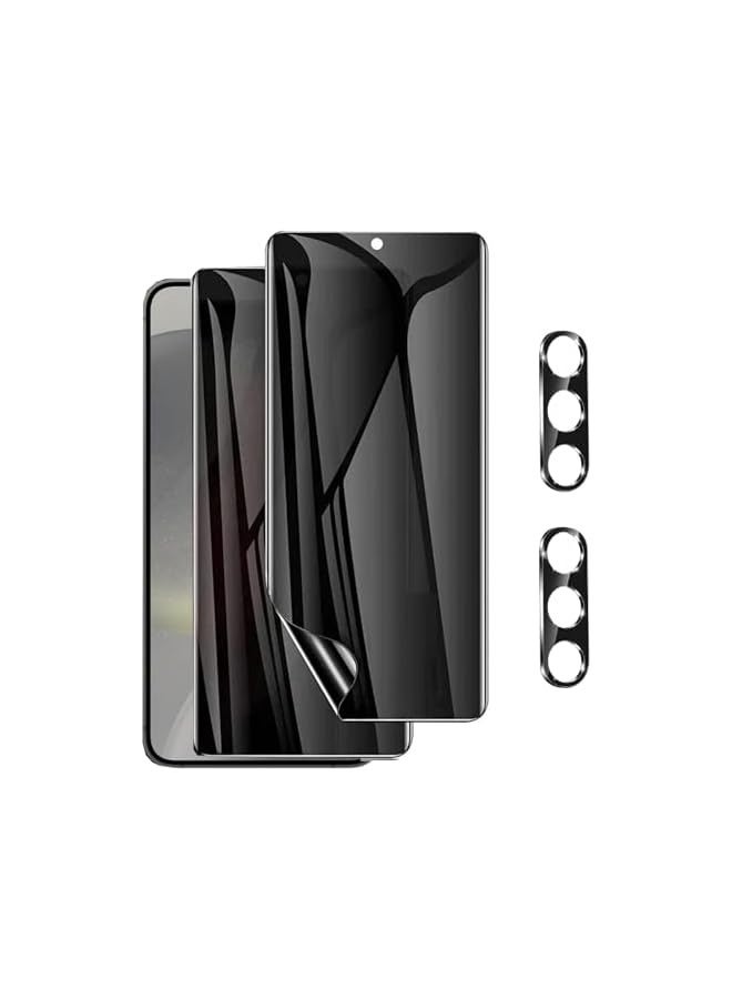 PROMASS [2+2] Compatible with Samsung Galaxy S24 Plus Privacy Screen Protector & Anti Scratch Camera Lens Protector, Flexible Hydrogel Film, Bubble Free - Image 1