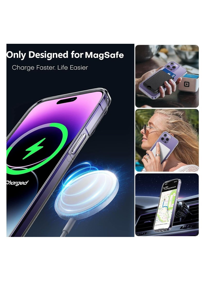 [Updated] [1+2+2] Magnetic Case compatible with iPhone 15 Pro Max [Anti-Yellowing] [Fit for Ma-gs-afe] with Screen Protector (2 Pack) +Camera Protector (2 Pack), Clear Case Cover (15 Pro Max, Clear) - Image 3