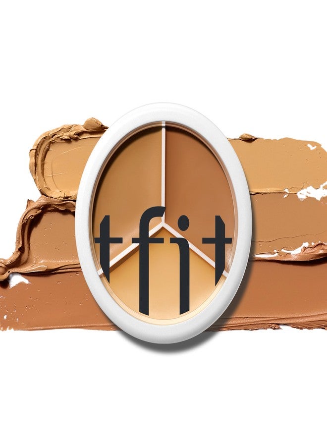 TFIT Multi-Use Pot Concealer - Triple Palette | High-Pigmented, Full Coverage & Crease-Proof | Korean Concealer for Dark Circles, Redness & Blemishes (04 Dark, 0.52 Oz) - Image 1
