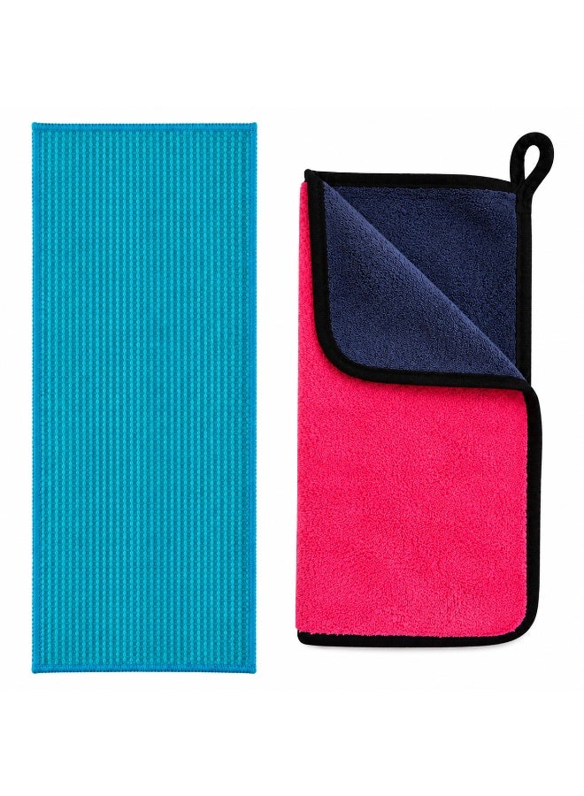 (2 Pcs) Car Cleaning Kit – Microfiber Cloth 30x30 cm & Glass Cleaning Cloth 30x40 cm, Lint-Free, Streak-Free, Absorbent Bundle - Image 1