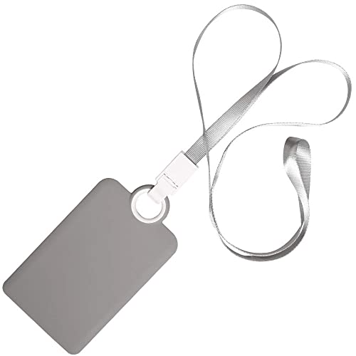 HiCycle2 Badge Holder ID Silicon Card Holder Vertical with Lanyard Neck Strap Heavy Duty ID Card Business Card Offices Supplies (Gray) - Image 5
