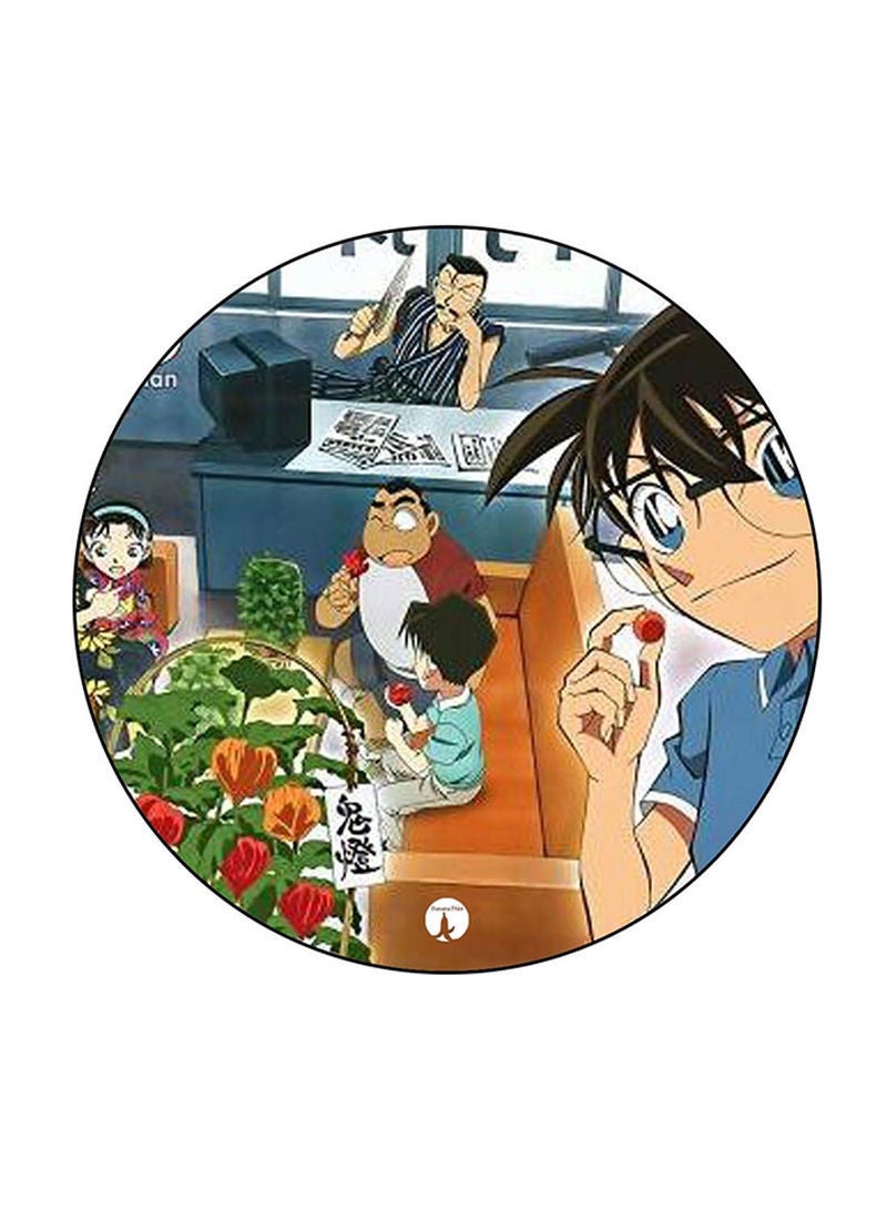 RKN Anime Detective Conan Printed Mouse Pad Round  Multicolour