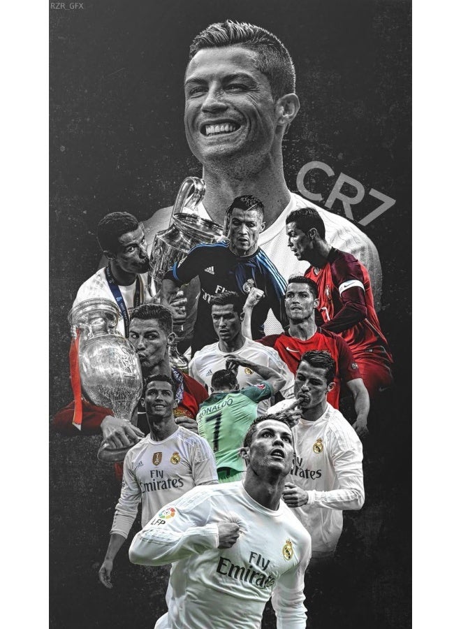BPA ملصق ورقي رونالدو CR7 بسمك 300GSM (17x19 بوصة، متعدد الألوان) - Image 1