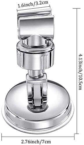 DREWIT STAR Adjustable Shower Head Holder Bathroom Chrome Wall Mount Strong Suction Handheld Universal Wall Mounted Bracket, No Drilling Required - Image 2