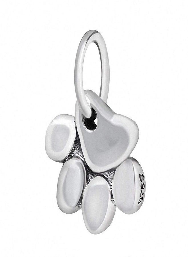 ABUN Paw Print Animal Charms 925 Sterling Silver Dangle Large Hole Beads for Pandora European Bracelet - Image 1
