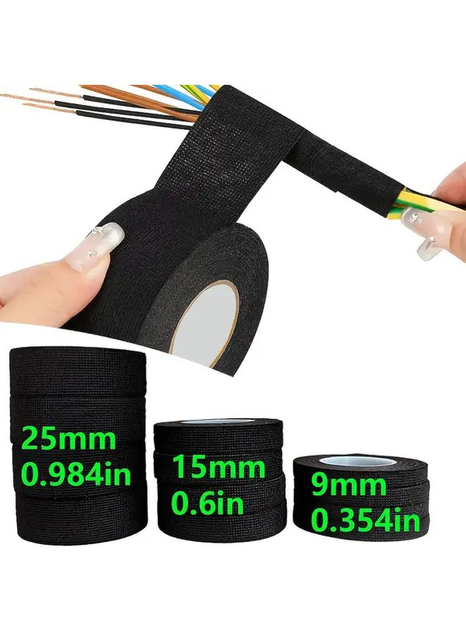 لفة شريط لاصق كهربائي عريض مقاس 15 مم مقاوم للحرارة ومقاوم للماء بطول 15 متر - Image 2