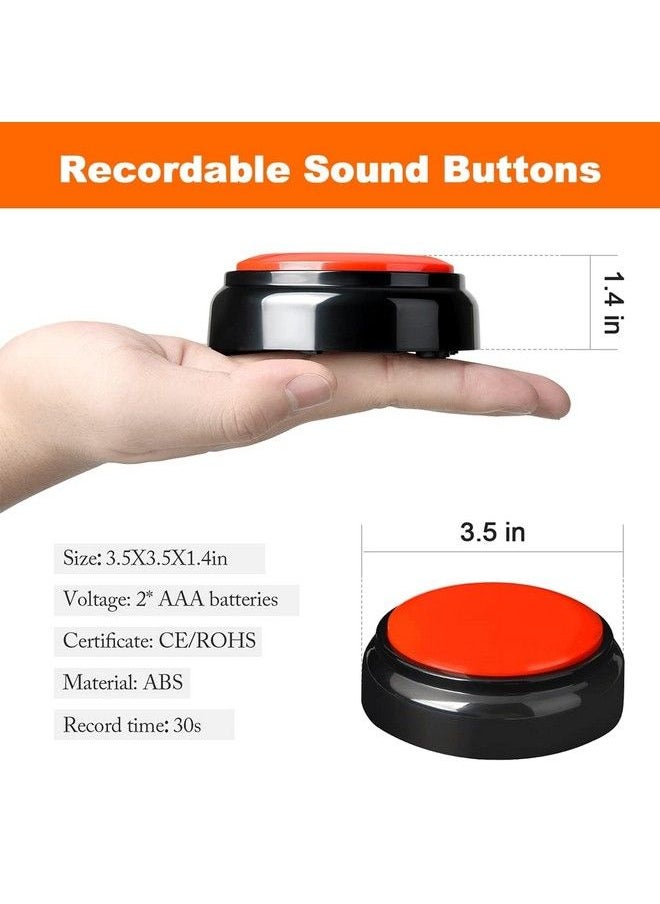 Neutral - Recordable Button Record Talking Button Dog Buttons For Communication Talking Buttons For Dogs 30 Second Recording Buttons Sound Effect Button Game Buzzer (Red) - Image 1