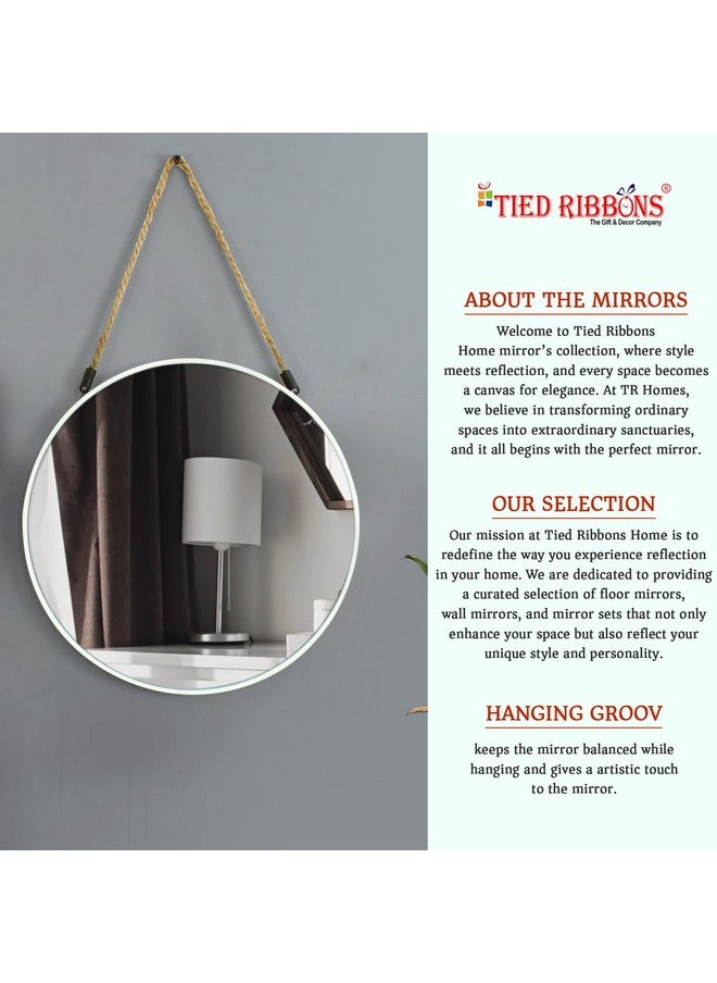 TIED RIBBONS Wall Hanging Mirror with Jute Rope (Large, Plastic, 19 inch x 12 inch) for Bathroom Home Decor Bedroom Wash Basin Makeup Office Living Room Vanity Modern Art Decoration Items - pzsku/Z8960F7ECFCBE1DD1589EZ/45/_/1740982786/0bc015eb-5a96-44e5-8353-a6d63d722e66