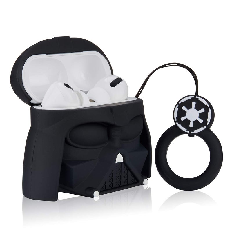 Mulafnxal for Airpod Pro 2019/Pro 2 Gen 2022 Case, Cute Cartoon Silicone Air pods Pro Cover, 3D Funny Unique Fun Cool Keychain Kits Soft Skin Cases Kids Boys Teens Men for Airpods Pro (New Black Man) - Image 2