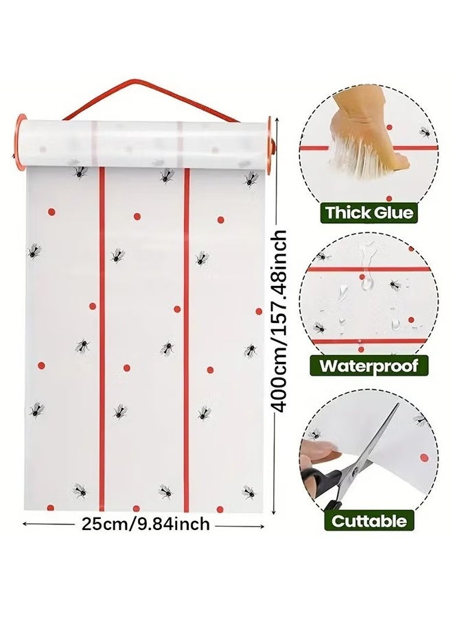 GREEN KILLER Eco-Friendly Flying Insect Glue Trap, Sticky Fly Paper Strips with Hanging Hooks, Sticky Fly Paper Strips Indoor for Gnats Mosquitoes, Safe, Non-toxic - 25cm*4m - Image 2
