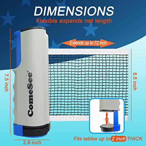 Comesee Ping Pong Net for Any Table, Retractable Table Tennis Nets and Posts Equipment for Replacement (Gray) - Image 3