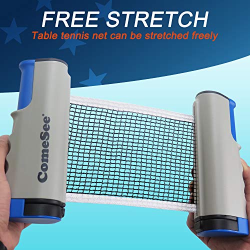 Comesee Ping Pong Net for Any Table, Retractable Table Tennis Nets and Posts Equipment for Replacement (Gray) - Image 2