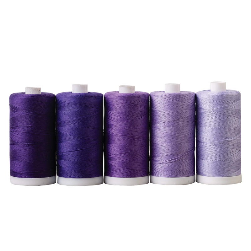 Connecting Threads 100 Cotton Thread Sets 1200 Yard Spools Set of 5 Purple Persuasion