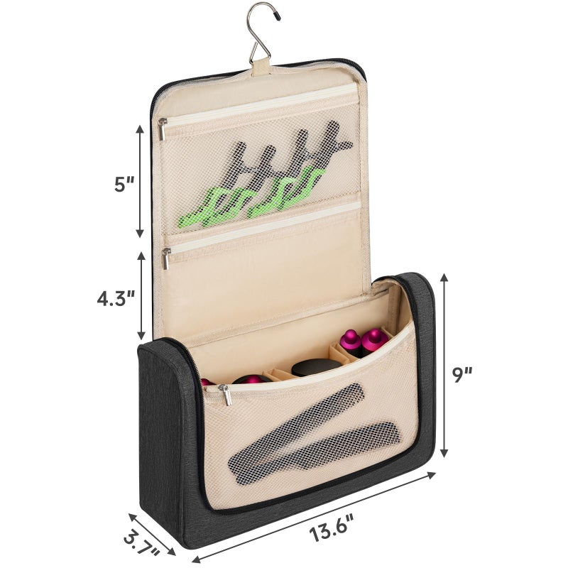WELIDAY Travel Storage Bag Compatible with Dyson Airwrap Styler and Shark FlexStyle Air Styling, Portable Travel Organizer for Hair Curler and Attachment with Multi-pockets (Black) - Image 2