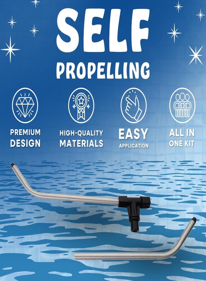 Poolzilla (2 Pack) Sprinkler Arms & Tee Replacement Assembly - Compatible with Nelson & Orbit Traveling Sprinkler Tractor - Aluminum Arms and Tee Sprinkler Repair Kit - Image 5