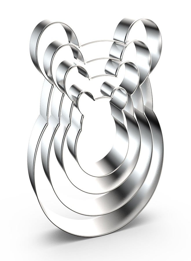 QAAQS Bear Cookie Cutter Set Large Small Mini - 5", 4", 3", 2" - 4 Piece - Stainless Steel - Image 1
