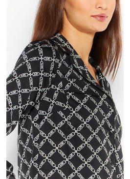 Women Allover Print Long Sleeve Sleep Top, Black - pzsku/Z896170A0F76745B12ECFZ/45/_/1727187748/a24046db-0677-494d-988e-8f5efe4ede15