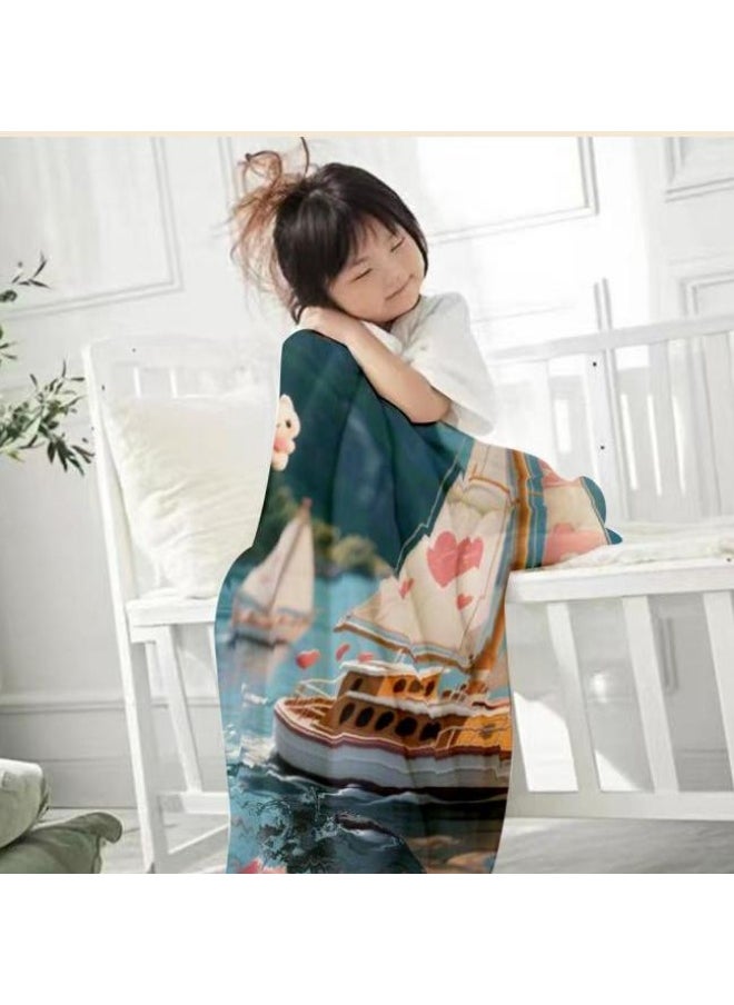 General - Baby and children's cartoon flannel thin blanket (warm and comfortable, suitable for sleep, game use) 70cm*100cm - 956 - Image 1