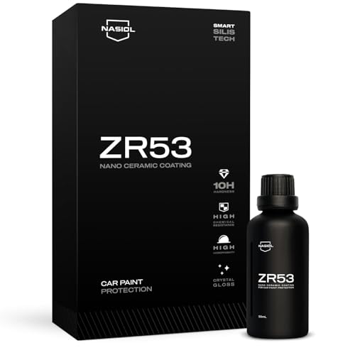 nasiol مجموعة طلاء السيراميك النانوي Nasiol ZR53 للسيارات – حماية الطلاء النهائية 10H، لمسة ناعمة، لمعة عالية، مقاومة مائية فائقة، تصل إلى 3 سنوات من المتانة - Image 1
