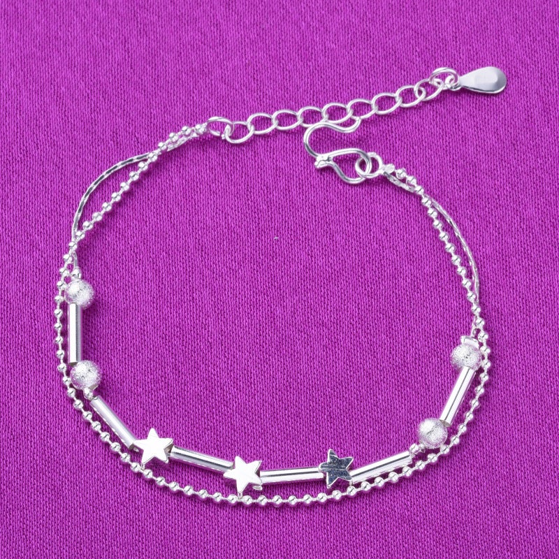 925 Silver Star Anklet for Women Summer Little star anklet 