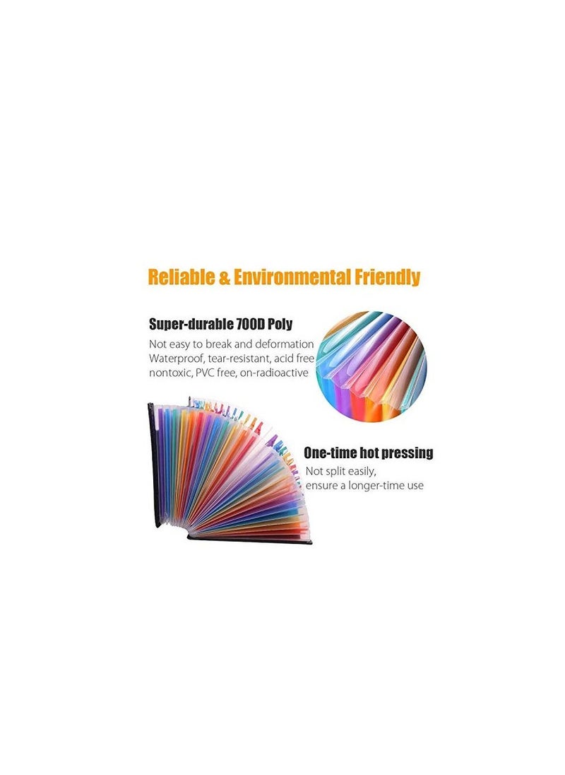 Colorful 24 Pocket Expanding Accordian File Organizer - Ideal for A4 and Letter Size - Keep Your Invoices, Receipts, and Documents Neatly Stored and Portable