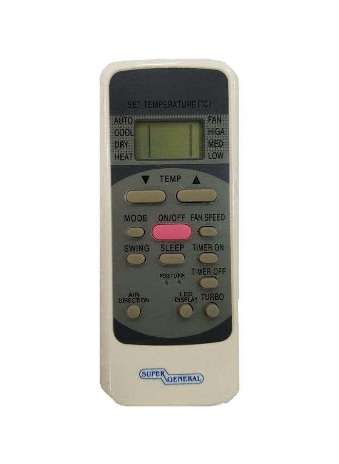 SUPER GENERAL Air Conditioner Remote Control Black White Grey 