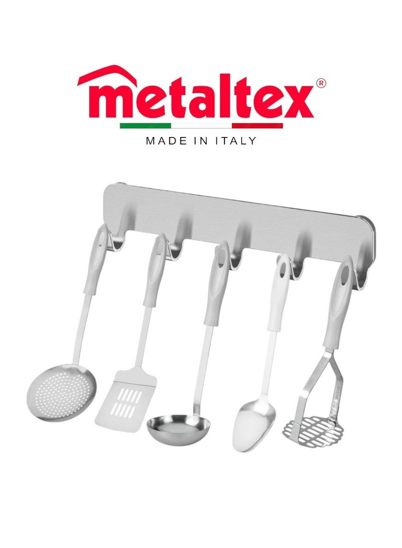 Metaltex Kristall Kitchen Utensil Set – 5-Piece Stainless Steel Cooking Essentials - Image 1