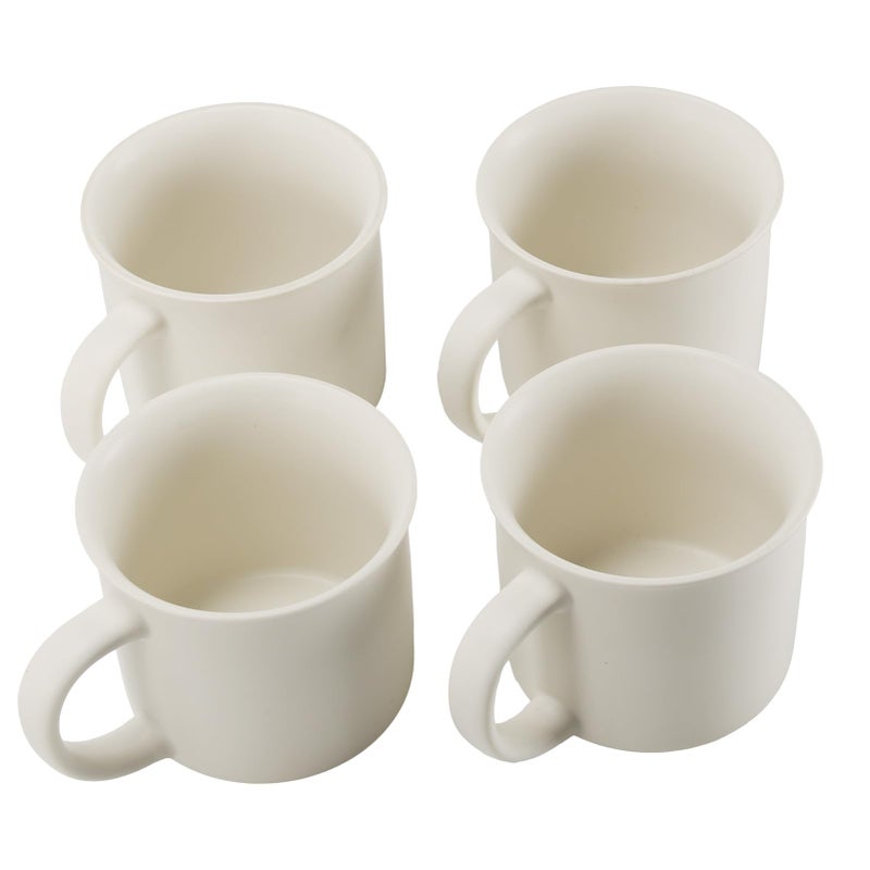 MEBRUDY Ceramic Coffee Mugs Set of 4, 12 oz White Coffee Mug with Handle Microwave and Dishwasher Safe for Coffee, Hot Tea, Juice, Milk - Image 1