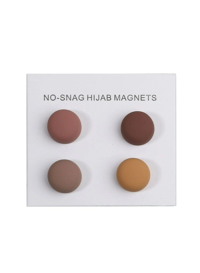 Sky Shine 4Pcs Magnetic Hijab Pins – No-Hole Round Scarf Clips | Strong Magnet Brooch Pins for Women’s Scarves, Shawls & Clothing - Image 1
