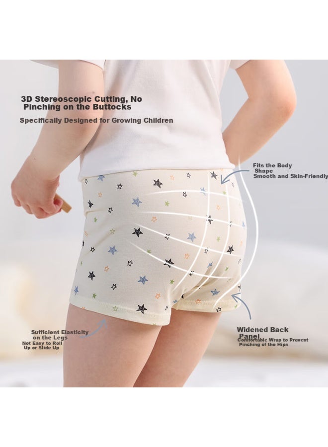 Junejunior [babylove Sub-brand] Children's Antibacterial Mulberry Silk Cotton Underwear, Boys And Girls Boxer Briefs, Ages 6-12, Pack Of 3 - Image 2
