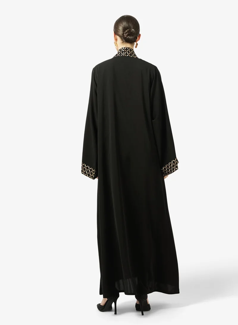 Hayas Closet  Lace Embellished Open Front Abaya for Women | Best Price UAE