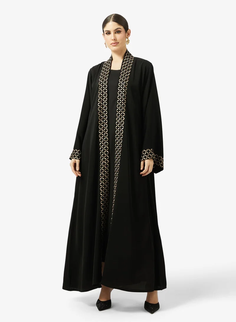Hayas Closet  Lace Embellished Open Front Abaya for Women | Best Price UAE