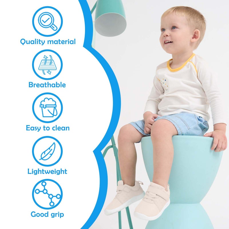 MORENDL Toddler Baby Shoes 0-4 Years Boy Girl Lightweight Breathable Non-Slip Sports Sneakers Running Walking Tennis Barefoot Shoes Khaki 12-15Months - Image 2