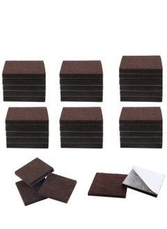 Excefore 36Pcs Square Felt Furniture Pads, 2 inch x 2 inch Self Adhesive Cuttable Anti Scratch Floor Protectors for Furniture Legs Hardwood Floor, Brown, 50mm  - Image 1