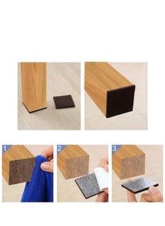 Excefore 36Pcs Square Felt Furniture Pads, 2 inch x 2 inch Self Adhesive Cuttable Anti Scratch Floor Protectors for Furniture Legs Hardwood Floor, Brown, 50mm  - Image 5
