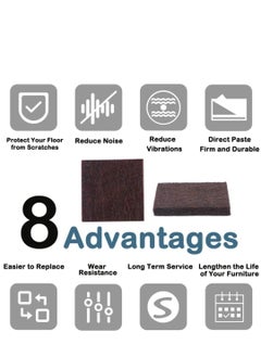 Excefore 36Pcs Square Felt Furniture Pads, 2 inch x 2 inch Self Adhesive Cuttable Anti Scratch Floor Protectors for Furniture Legs Hardwood Floor, Brown, 50mm  - Image 4