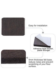 Excefore 36Pcs Square Felt Furniture Pads, 2 inch x 2 inch Self Adhesive Cuttable Anti Scratch Floor Protectors for Furniture Legs Hardwood Floor, Brown, 50mm  - Image 3