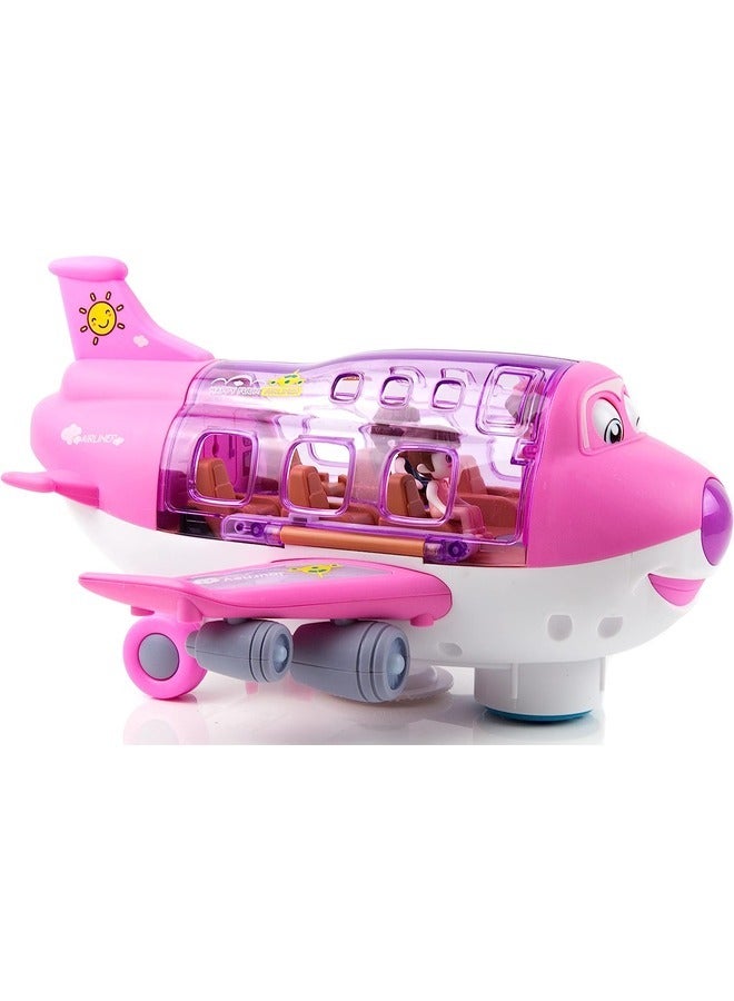 Toy Box labbaik Battery Operated Airplane  for Kids Bump and Go Action Toddler Toy Plane with LED Flashing Lights and Sounds for Boys & Girls 3-12 Years Old - Image 2