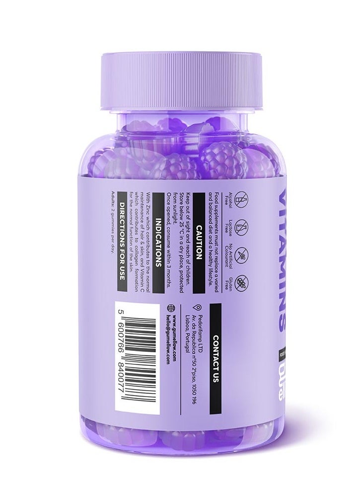 gumellow Hair And Skin Vitamins - 60 Vegan Gummies  - Image 3