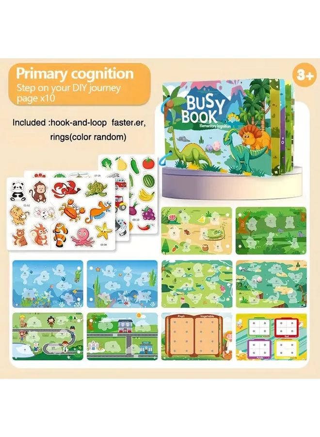 Dinosaur Sticker Book For Kids Ages 3 6 Interactive Alphabet Learning Quiet Book - Image 1