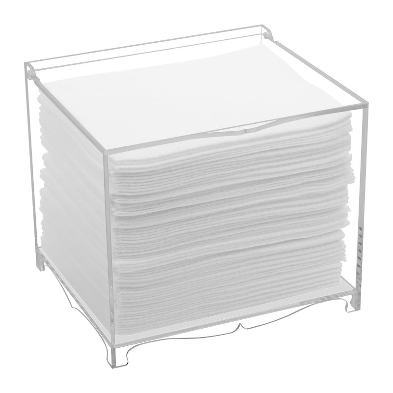 Beautyflier Clear Acrylic Box for Clean Skin Club Clean Towel XL Face Towelettes Bathroom Counter Storage Holder 2 in 1 Bin for Cleansing Facial Dry Wipes Box Only