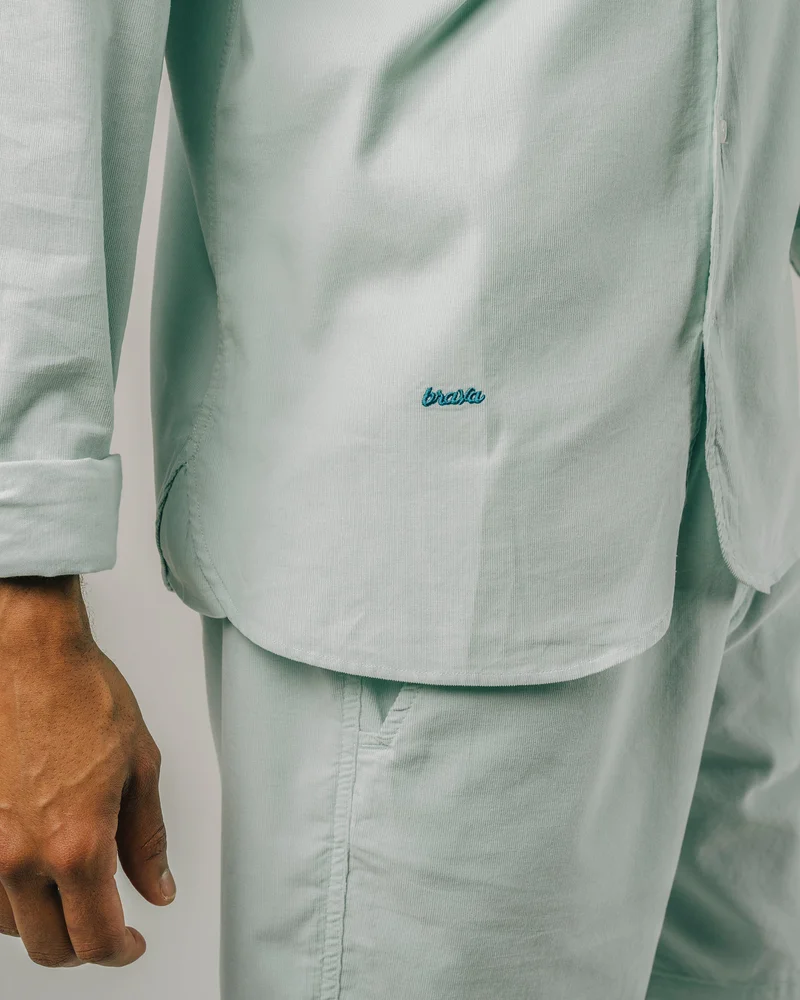 Brava Fabrics Lightweight Corduroy Shirt Acqua
