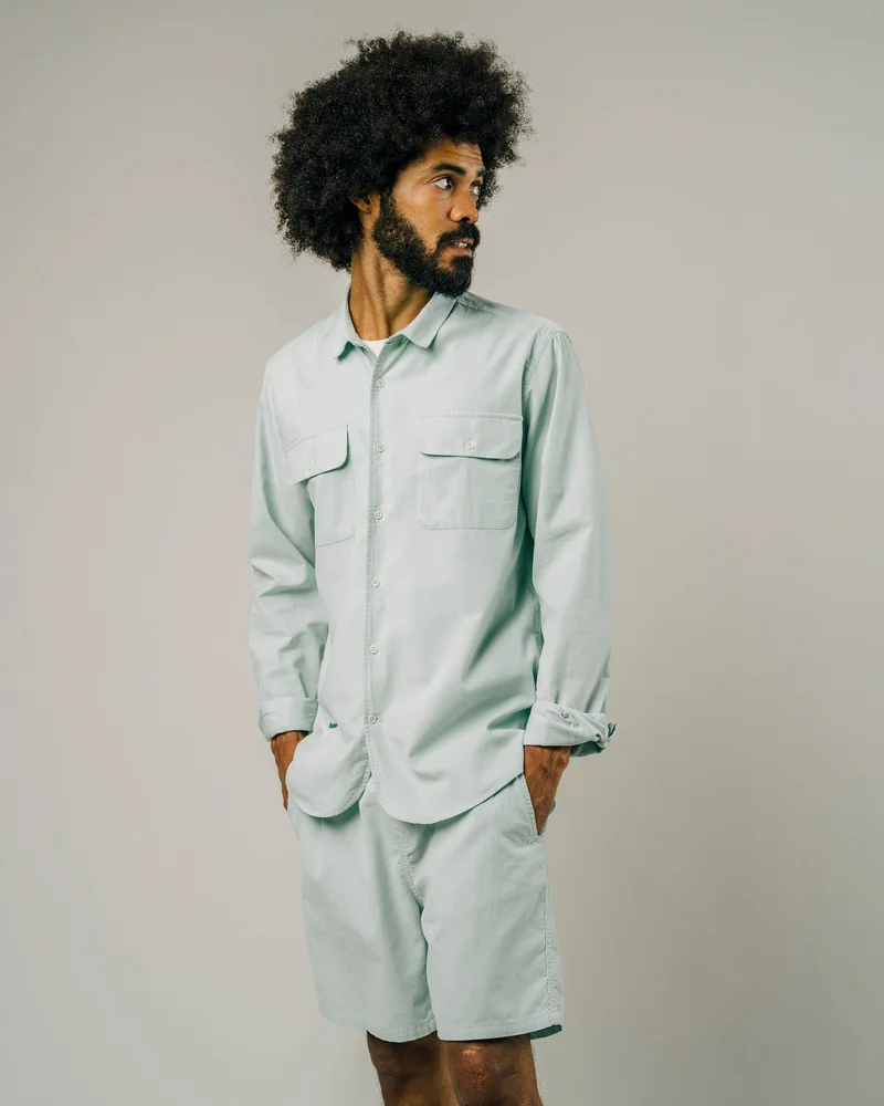 Brava Fabrics Lightweight Corduroy Shirt Acqua