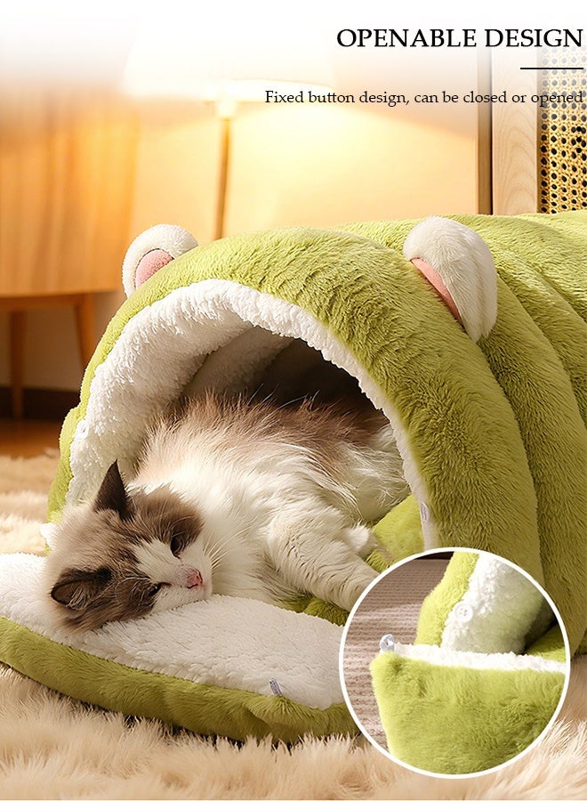 DUNISO Half-Enclosed Cat Bed,Cat House, Cat Cave, Cat Sleeping Bed,Soft Plush Indoor Pet Bed Sofa,Washable Dog Bed,Portable Winter Warm Pet Bed Puppy Dog Calming Bed,Foldable Pet Cave Bed for Dogs and Small Cats - Image 3