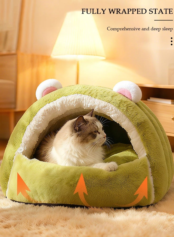 DUNISO Half-Enclosed Cat Bed,Cat House, Cat Cave, Cat Sleeping Bed,Soft Plush Indoor Pet Bed Sofa,Washable Dog Bed,Portable Winter Warm Pet Bed Puppy Dog Calming Bed,Foldable Pet Cave Bed for Dogs and Small Cats - Image 4