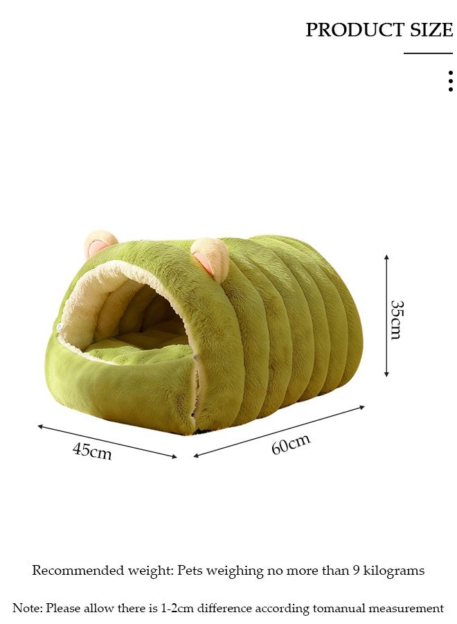 DUNISO Half-Enclosed Cat Bed,Cat House, Cat Cave, Cat Sleeping Bed,Soft Plush Indoor Pet Bed Sofa,Washable Dog Bed,Portable Winter Warm Pet Bed Puppy Dog Calming Bed,Foldable Pet Cave Bed for Dogs and Small Cats - Image 2