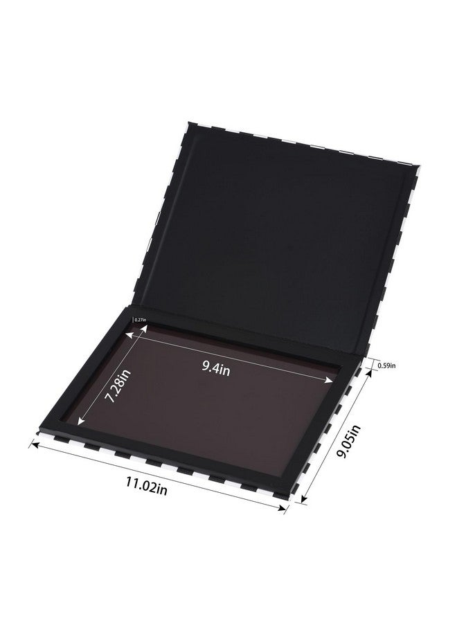 ألون لوحة ألوان مغناطيسية كبيرة جدًا من Allwon، لوحة مكياج فارغة سوداء منقوشة لظلال العيون وأحمر الشفاه وأحمر الخدود والبودرة - Image 3